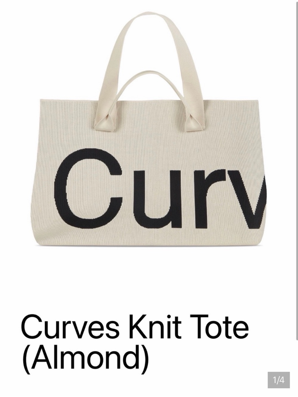 Curves Knit Tote Almond - Designer Knit Tote Bag